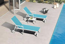 PURPLE LEAF Outdoor Chaise Lounge Adjustable Sunbathing Recliner with Armrest Blue 2 Sets by GreenHaven Gardens