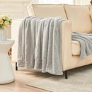 EMME Muslin and Fleece Queen Blanket Reversible - 80"*90" Grey Soft Warm Throw Blankets for Couch Bed Picnic Travel Bed by CozyNest Decor