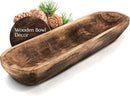 Wooden Dough Bowl for Decor - 17¾ in Long Hand Carved Paulownia, Large Rustic Decorative Bowl for Home Table Centerpiece, Keys, Entryway Table, Catchall Tray & Wooden Dining Room Centerpiece by CozyNest Decor