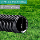 Pond Tubing ID 2” × 20ft Black Corrugated Flexible Reinforced Waterfall Pond Tube Sump Pump Hose, Non-toxic & Kinkproof (20 ft, 2" ID) by GreenHaven Gardens