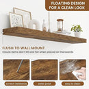 fuqing Floating Shelves for Wall, Bathroom Shelf Wall Mounted for Storage, Shelves with Invisible Bracket for Bedroom, Kitchen, Living Room, Farmhouse Small Book Shelf, 48 Inch Set of 2, Rustic Brown by CozyNest Decor