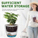 Plant Pots 12/10/9 Inch Self Watering Pots, Set of 3 Plastic Planters with Drainage Holes and Saucers,Plastic Flower Pots,Nursery Planting Pot for Indoor Out Door Plants(White) by GreenHaven Gardens