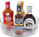 FreshKeeper Plastic Lazy Susan Organizer, Clear Pantry Lazy Susan Turntable for Cabinet and Kitchen 11’’ with Removable Dividers by CozyNest Decor