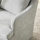 VKNOW Upholstered Dining Chairs, Modern Kitchen Chairs Dinner Chairs with 4 Casters, Linen Armchair for Bedroom Reading Room Living Room, Light Grey by CozyNest Decor