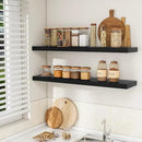 RICHFOCUS 48Inch Floating Shelves for Wall 2 Pack Shelves for Bedroom|Kitchen|Bathroom Wall Mounted Rustic Wood Floating Shelf with Invisible Brackets for Books|Storage|Decor, Black by CozyNest Decor