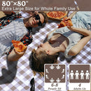 80"x80" Extra Large Waterproof Outdoor Mat - Sandproof Foldable Picnic Blanket for Family Camping, Backyard, Beach Parties - Heavy Duty & Easy Storage (Dark Brown) by TinyTreasures Baby Boutique