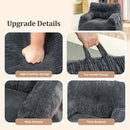 Giant Bean Bag Chair, Faux Fur Large Bean Bag Chair for Adults, Fluffy and Comfy Giant Bean Bag Chair with Filler, Big Bean Bag Sofa Chair for Reading, Gaming, Grey by CozyNest Decor