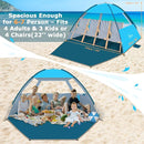COMMOUDS Beach Tent Sun Shade for 3/4-5/6-7/8-10 Person, UPF 50+ Beach Sun Shelter Canopy Tent, Lightweight, Easy Set Up and Carry by TinyTreasures Baby Boutique
