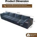 157.5" 4-Seater Cloud Sofa,Modular Sectional Couch,Modern Deep Seat Upholstered Couches with Plush Corduroy Fabric for Living Room Furniture,Bedroom and Apartment,No Assembly Required,Blue by CozyNest Decor