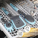 6-Piece Silicone Kitchen Utensil Set with Rotating Stand, Non-Stick, Heat-Resistant (400°F), Nylon Handle, Cooking Spatula Set for Baking & Cooking, Light Blue by CozyNest Decor