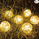 Solar Garden Lights Outdoor Waterproof, 6 Pack LEDs Cracked Glass Ball Light, Ground Landscape Garden Decor, Solar Globe Decorative for Pathway/Patio/Lawn/Yard (Warm White, 3.9") by CozyNest Decor