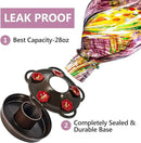 LUJII Ice Cream Shaped Spiral Hummingbird Feeder for Outdoors Hanging, Hand Blown Glass, 28 fl.oz, Leak Proof & Rustproof, Includes an Ant Moat with Hook, Unique & Stylish Glass Art & Decor (Purple) by GreenHaven Gardens