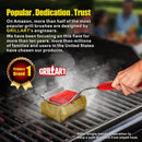 GRILLART Grill Brush Bristle Free. SteamWizards BBQ Replaceable Cleaning Head, Unique Seamless-Fit Scraper Tool for Cast Iron/Stainless-Steel Grates, Safe Barbecue Grill Cleaner-Red by GreenHaven Gardens