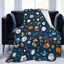 Baseball Football Basketball Sport Theme Throw Blanket 60x50 Inch Soft Fleece Blanket Men Women Gift for Kids Boys Girls for Party Couch Sofa Bed Deco Blankets by CozyNest Decor