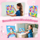 Gem Art Sticker Kit, Arts and Crafts for Kids Age 4-12, 8 Unicorn Princess Themes Diamond Art Kit, Gemstone Sticker Crafts Christmas Birthday Gifts for Girls Ages 4,5,6,7,8 Year Old (Pink-Unicorn) by TinyTreasures Baby Boutique