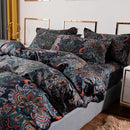 ABREEZE Luxury Vintage Black Duvet Cover Sets Damask Paisley Bedding Set Retro 100% Brushed Cotton Zipper Closure Bedding Collection Cal.King by CozyNest Decor