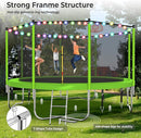 Upgraded 16FT 15FT 14FT 12FT 10FT 8FT Trampoline Outdoor with Basketball Hoop and Net, Capacity for 4-6 Kids and Adults by TinyTreasures Baby Boutique