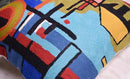 Kandinsky Upwards Abstract Pillow Cover Blue Decorative Throw Pillowcase Modern Chair Cushion Contemporary Accent Pillowsham Couch Handembroidered Wool Size 18x18