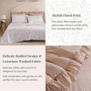 Full Comforter Set - 7 Pieces Ruffle Pink Bedding Sets, Shabby Chic Farmhouse Bed in a Bag Full with Ruffle Comforter, Floral Sheets, Pillowcases & Shams by CozyNest Decor
