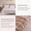 King Comforter Set - 7 Pieces Ruffle Pink Bedding Sets, Shabby Chic Farmhouse Bed in a Bag King with Ruffle Comforter, Floral Sheets, Pillowcases & Shams by CozyNest Decor