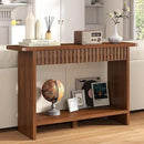 BECHAEO Mid Century Modern Console Table with Drawers, 51" Large 2-Tier Narrow Console Table with Storage Shelf, Sofa Station Behind The Couch, Accent Tables for Entryway, Hallway, Rustic Brown by CozyNest Decor