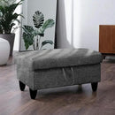 Ottoman Rectangular Storage Ottoman Bench, Flannel Footrest Stool Footstool with Lid for Living Room, Bedroom, Entryway, Black Gray, 28.5"x19"x17.5" by CozyNest Decor