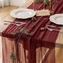 Burgundy Table Runner Red Cheesecloth Gauze 120 Inch 10 FT Rustic Boho Cheese Cloth Runner for Wedding Baby Shower Bridal Shower Birthday Party Long Sheer Home Decorations by CozyNest Decor