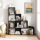 Tangkula 4-Tier Stepped Bookshelf, Freestanding 6 Cubes Ladder Bookcase with Anti-Tipping Kits, 64" Tall Modern Wooden Storage Display Rack for Home Office Living Room Study (2, Black) by CozyNest Decor