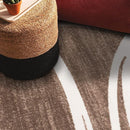 Rugshop Modern Wavy Circles Design 6' 6" (6' 6" Diameter) Brown by TinyTreasures Baby Boutique