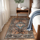Lahome Washable Living Room Area Rug - 3x5 Non-Slip Ultra-Thin Rugs for Entryway, Throw Small Stain Resistant Kitchen Rugs, Vintage Medallion Print Carpet Rug for Office Bedroom Laundry Room Office by TinyTreasures Baby Boutique