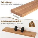 Floating Shelves for Wall Decor, 8" Deep Rustic Solid Elm Wood Floating Shelves Wall Mounted, Wall Shelves with Invisible Bracket for Living Room Bathroom Bedroom Kitchen, 36 Inch Set of 2, Natural by CozyNest Decor