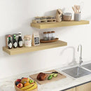Fun Memories Floating Shelves for Wall 36 Inches, Wood Shelves with Invisible Bracket, 10" Deep Shelves Wall Mounted, Large Wood Floating Shelves for Living Room Bathroom, Oak, Set of 2 by CozyNest Decor