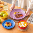 vancasso Bonita Dinnerware Set Muticolor Stoneware 18 Pieces Service for 6, Handpainted Spirals Pattern Stoneware Plates and Bowls Set by CozyNest Decor