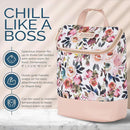 Itzy Ritzy Insulated Bottle Bag – Keeps Bottles Warm or Cool - Holds 3 Bottles & Features Interior Pocket for Ice Pack (Not Included), Blush Floral by TinyTreasures Baby Boutique