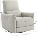 CHITA Power Recliner Chair Swivel Glider, FSC Certified Fabric Living Room Nursery Reclining Sofa Chair with Lumbar Support, Dove Grey by CozyNest Decor
