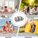 PY SUPER MODE Picnic Blankets Extra Large, Waterproof Foldable Outdoor Beach Blanket Oversized 83x79” Sandproof, 3-Layer Picnic Mat for Camping, Hiking, Travel, Park, Concerts(Orange Boho) by TinyTreasures Baby Boutique