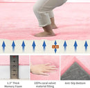 ACOMOPACK Baby Play Mat for Floor,1.3" Thick Memory Foam Area Rug for Living Room,Soft Velvet Crawling with Non-Slip Bottom for Kid,Toddler,39"×59" Tummy Time Nursery Rugs,Yoga（Pink） by CozyNest Decor