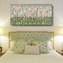 amatop Framed Oversized Floral Canvas Wall Art Canvas Print Modern Botanical Flower Field Rustic Wall Decor Abstract Nature Blooming Wildflower Pale Pink Green Artwork for Living Room Bedroom Office 58x29 in by CozyNest Decor