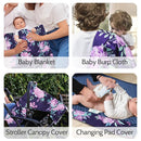 TANOFAR Car Seat Cover Baby, Carseat Covers Baby Boy Girl, Peekaboo Opening Infant Car Seat Cover for Winter, Warm & Cozy, Purple Floral by TinyTreasures Baby Boutique