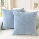 CaliTime Throw Pillow Covers Decorative 22 X 22 Inches Pack of 2 Cozy Chenille Cushion Cases for Couch Sofa Bed Living Room Home Baby Blue by CozyNest Decor