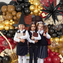 Amandir Magical School Balloons Arch Garland Kit, Maroon Burgundy Black Gold Confetti Balloons with Witch Hat Foil Star Balloon for Magic Themed Birthday Decorations Baby Shower Party Supplies by CozyNest Decor