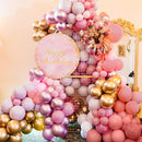 RUBFAC 129pcs Retro Pink Balloons Different Sizes 18 12 10 5 Inch, Latex Blush Balloon Garland Arch Kit for Valentine's Day Birthday Baby Shower Wedding Princess Boho Theme Party Decoration by TinyTreasures Baby Boutique