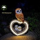 Solar Outdoor Garden Statue, Garden Decor Waterproof Solar Owl Lights for Outside Yards, Art Lawns,Christmas,Home Decor,Birthday Gifts for Women Mom(Love Owl) by GreenHaven Gardens