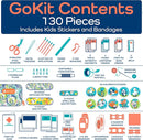 KeepGoing Travel First Aid Kit for Kids – 130 Pc. for Car, Home, Purse, Diaper Bag & Backpack with Latex-Free Bandages - Mini First Aid Kit Travel Size TSA-Approved by TinyTreasures Baby Boutique