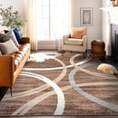 Rugshop Modern Wavy Circles Design Area Rug 10' x 14' Brown by TinyTreasures Baby Boutique
