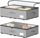 Under Bed Storage with Wheels, No Assemble Required 7.5 inches height Under Bed Storage bins,Large capacity Rolling Under bed Shoe Storage containers，dorm under bed storage drawers by CozyNest Decor