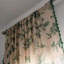 Sutuo Home Boho Curtain 96 Inches Length for Bedroom, Printed Cotton Linen Rod Pocket Semi Blackout Farmhouse Bohemian Tassels Window Treatment for Living Room, 1 Panel 59" W x 96" L, Green Forest by CozyNest Decor