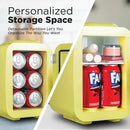 IBMF4SUN Fridge for Bedroom, Skincare, Portable Cooler & Warmer for Makeup, for Office & Home Refrigerator, Mini (4 L / 6-Can), Sun Yellow by CozyNest Decor