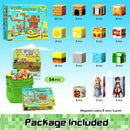 Magnetic Blocks- Magnetic Building Blocks Magnet Cube Toys Stacking, Build Forest Toys & Games Set, STEM Sensory Play, Birthday Giftsfor Kids Boys Girls Age 3 4 5 6 7 8 9 10 (54pcs 1inch) by TinyTreasures Baby Boutique