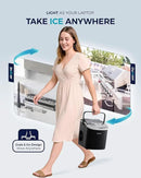 EUHOMY Countertop Ice Maker Machine with Handle, 26lbs in 24Hrs, 9 Ice Cubes Ready in 6 Mins, Auto-Cleaning Portable Ice Maker with Basket and Scoop, for Home/Kitchen/Camping/RV. (Black) by CozyNest Decor